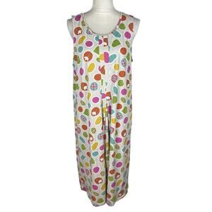 Gudrun Sjoden Couleur Midi Dress Lagenlook Organic Cotton Sleeveless Size Large